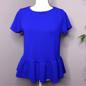 Elle Royal Blue Peplum Blouse